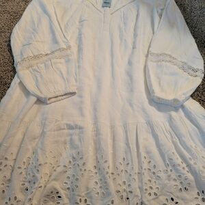 LOFT White Eyelet Casual Dress